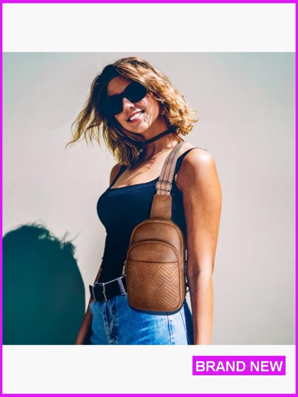 Faux Leather Crossbody Sling Bag Anti-Theft RFID Travel Purse Chic Minimal - Picture 3 of 7